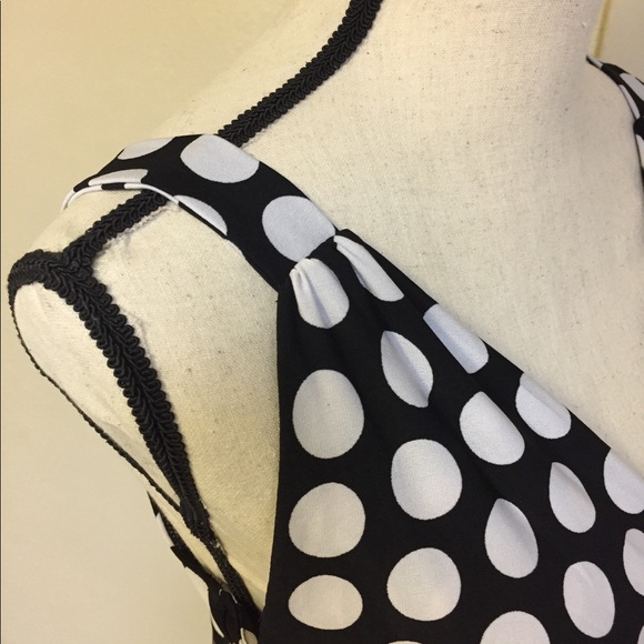 Black and White Polka Dot Maxi Dress - Picture 6 of 6